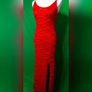 Red strappy shimmer dress size M